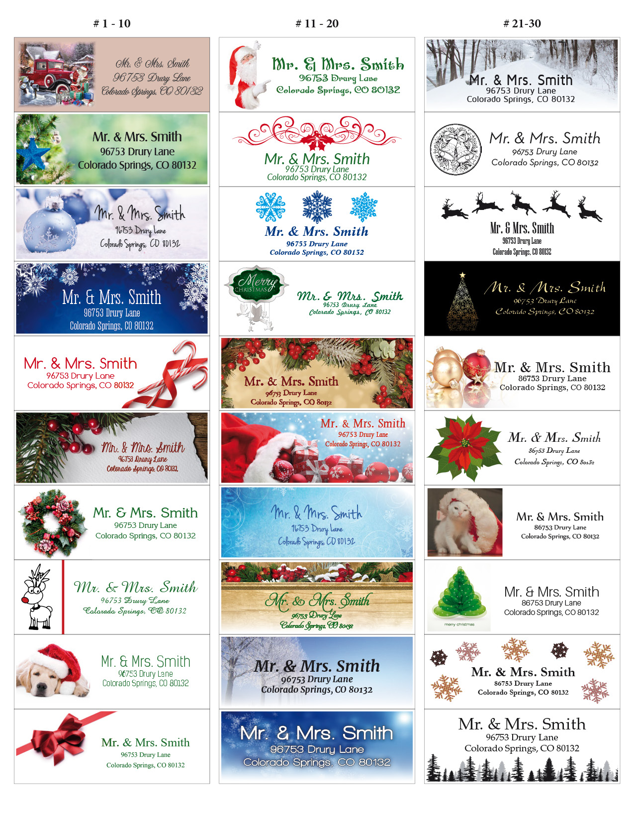 Christmas Address Labels High Quality Printing Services