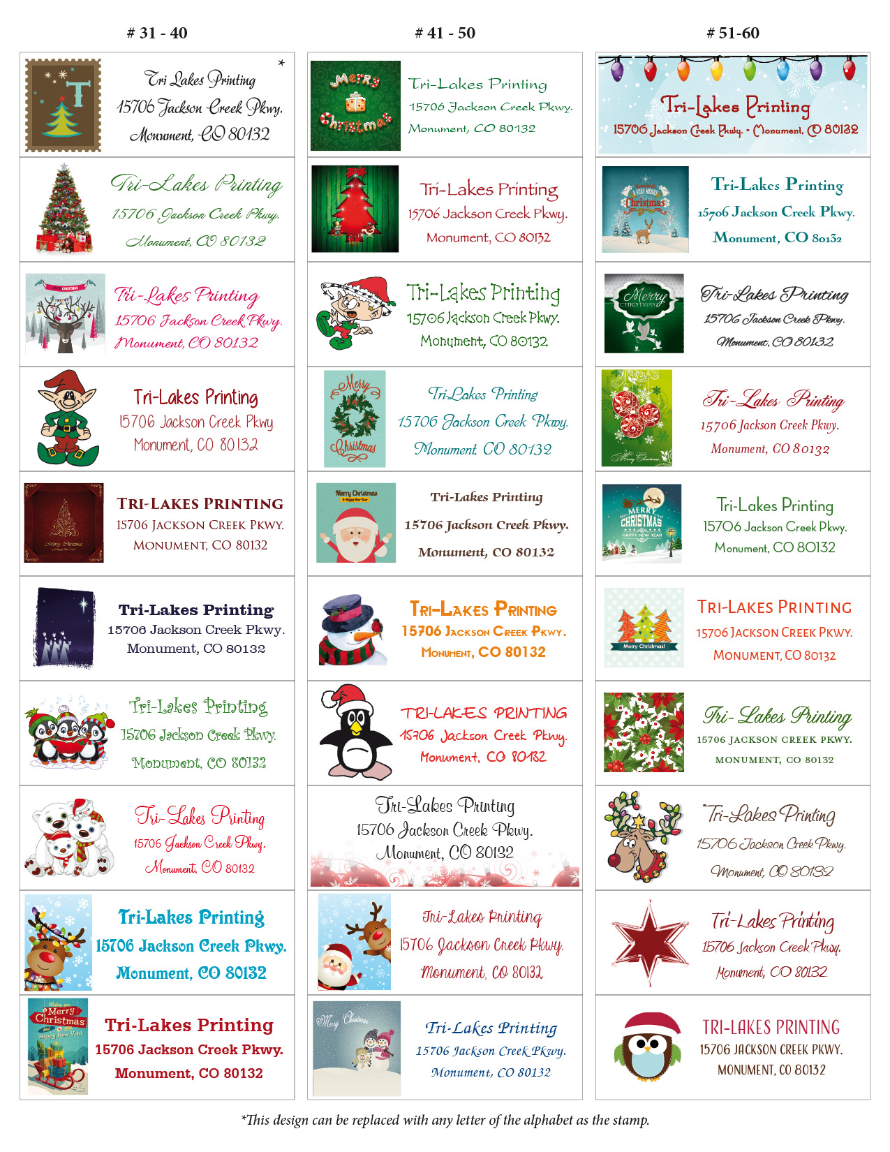 Downloadable Free Printable Christmas Address Labels